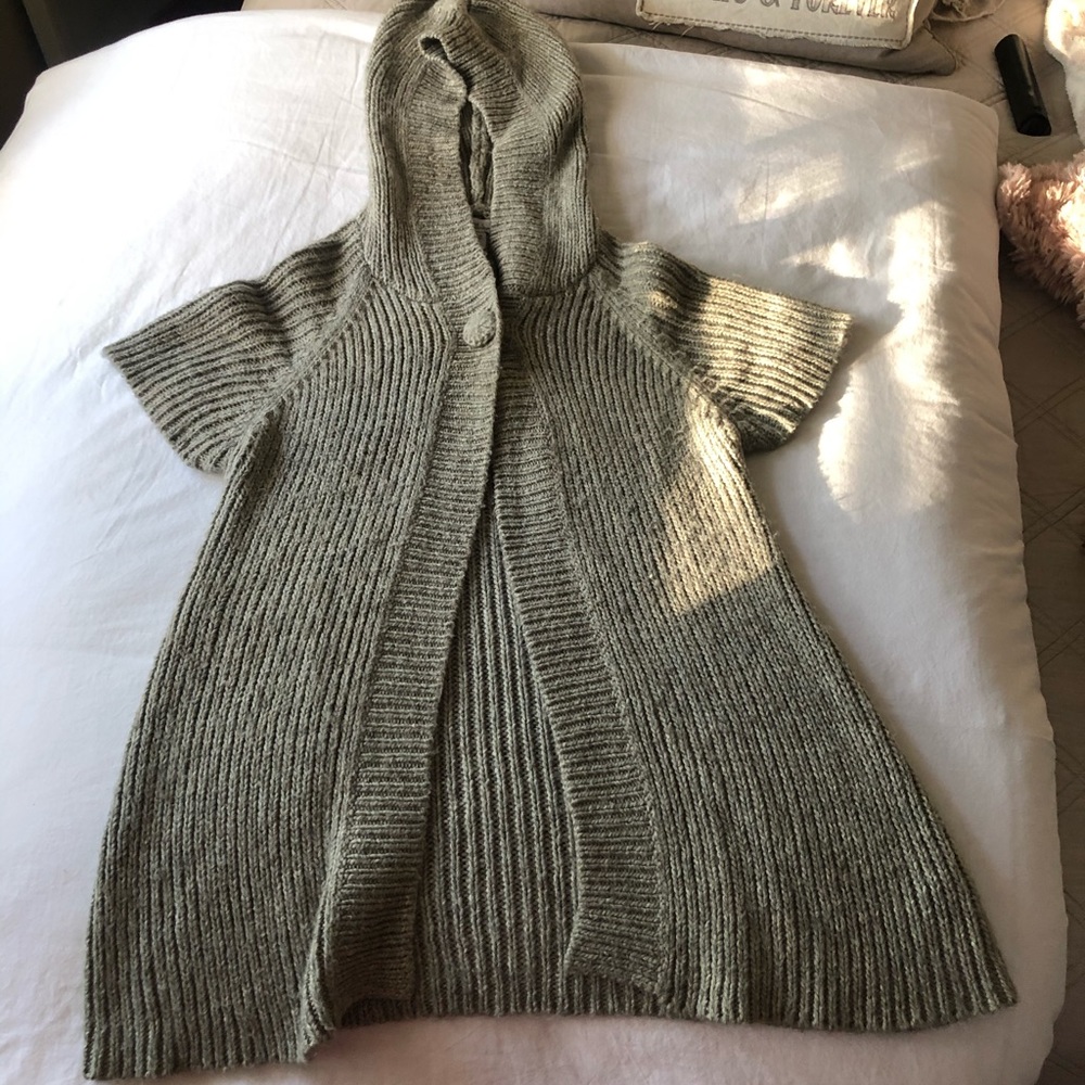 Maternity shirt sleeve open front sweater